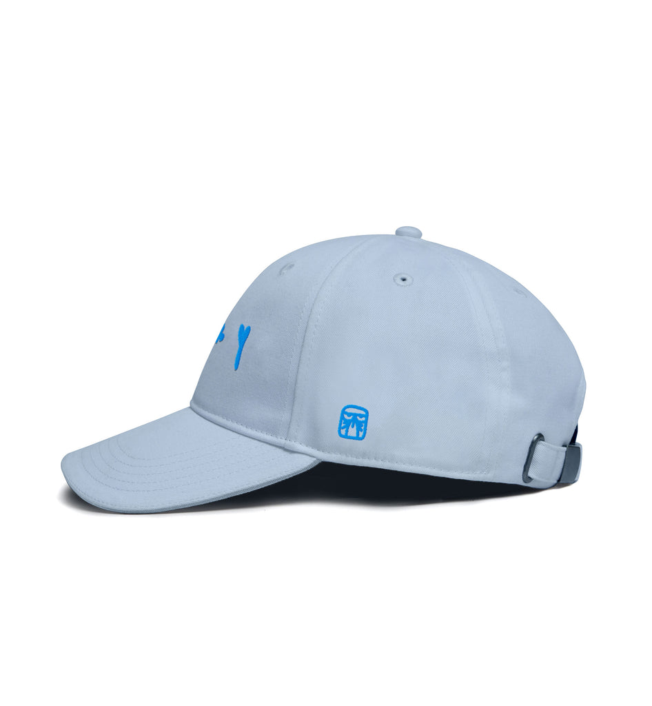 Sorry hat on light blue